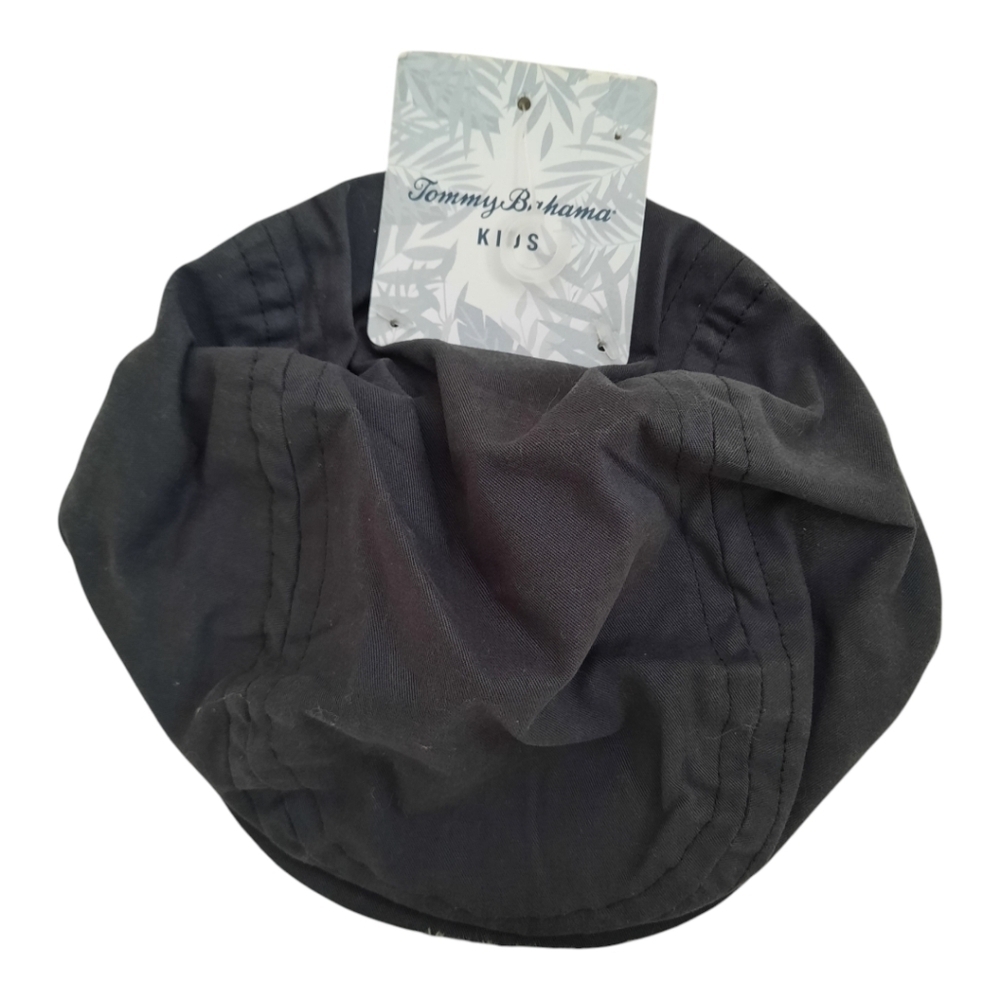 NWT Tommy Bahama Kids 100% cotton navy blue cabbie newsboy hat size 6-9 months
